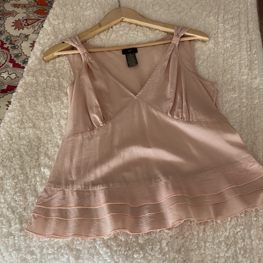 Anthropologie Vintage pale pink Sleeveless Top great details Boho chic,timeless - Picture 6 of 10